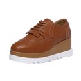 thumbnail image 2 of LSLJS Chaussures en Cuir Style Britannique pour Femmes à Bout Rond, Talon Compensé, Semelle Épaisse à Pompon Style Muffin, Chaussures en Cuir pour Femmes, 2 of 5