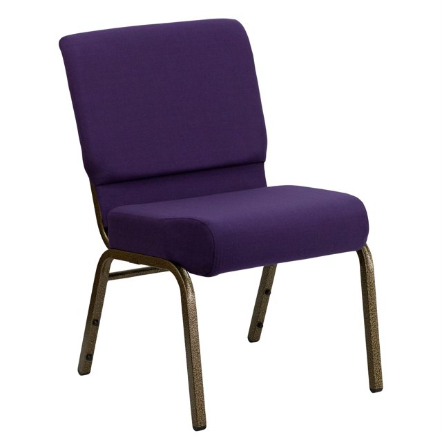 Bowery Hill Chaise d'Église Empilable en Pourpre Royal