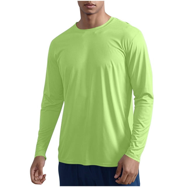 zfhfof Men's Sun Protection Athletic Shirts Long Sleeve Rash Guard Swim T-Shirts Lightweight Quick Dry Fishing Running Workout Shirts