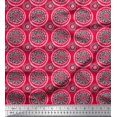 thumbnail image 1 of Soimoi Polyester Crepe Fabric Floral Block Print Fabric by The Yard 42 Inch Wide, 1 of 3