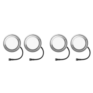 12V DC 1.5W Lampes à hotte avec SM Socket, Poêle de placards à trous LED Lumière , Ampoules blanches de la gamme de cuisine 4 Faites votre valise,4 x Éclairage de la hotte,Argent