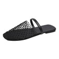 thumbnail image 4 of Dakaela Women's Mesh Ballet Flats Fishnet Ballerina Buckle Strap Mary Jane Dress Mules Clogs Shoes, 4 of 5