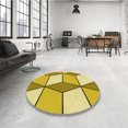 thumbnail image 4 of Ahgly Company Tapis d'Intérieur Lavables en Machine, Carrés de Transition, Jaune Vif, 3' Carré, 4 of 7