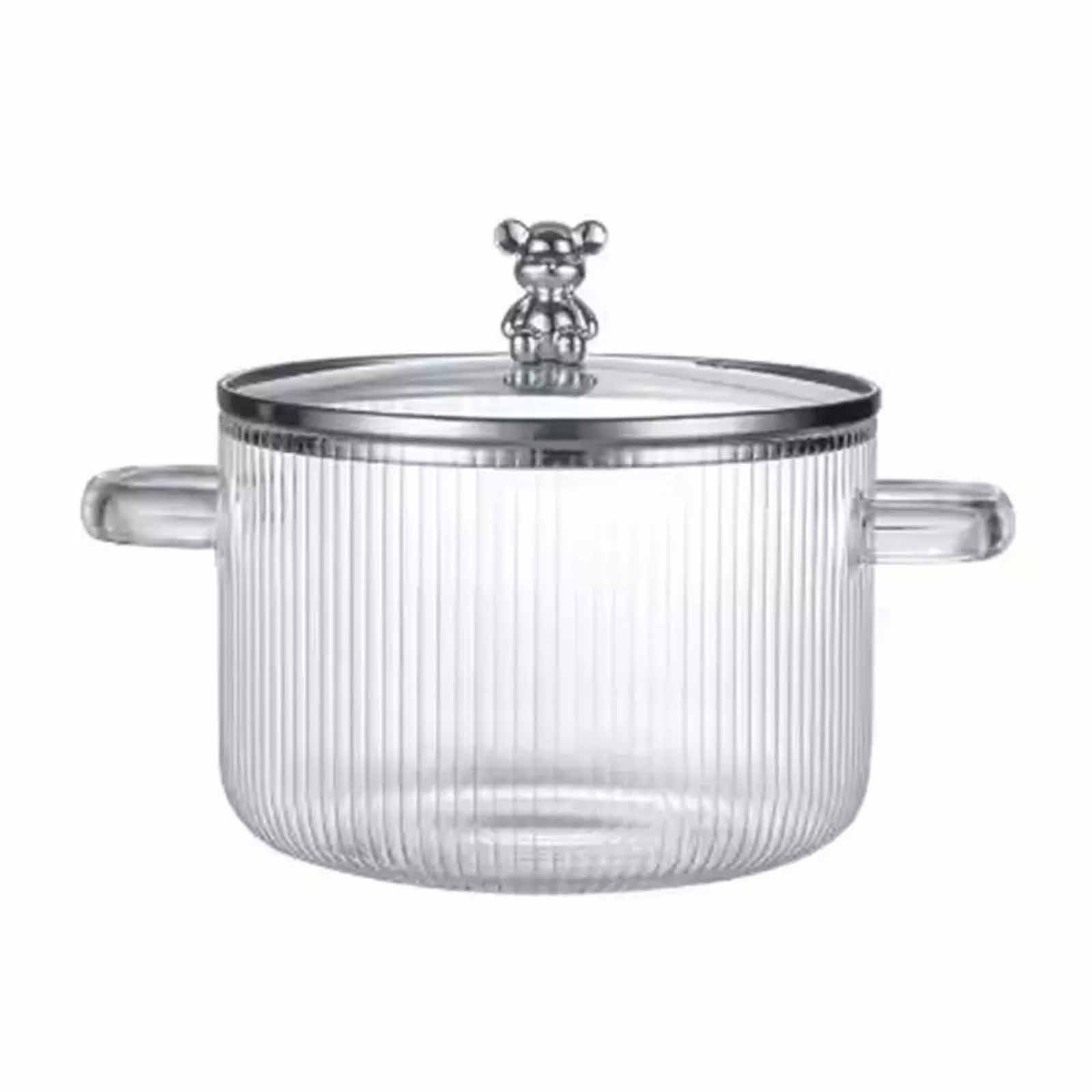 Weathertight Storage Containers Food Storage Glass Long Storage Freezer Food Containers Pantry Organization And Storage Cookware Simmer Pot Glass Cooking Pot With Lid 1.6L(54oz) Heat Borosilicate