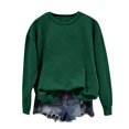 thumbnail image 2 of Baberdicy T-Shirts pour Femmes Chandail pour Femmes Col Rond Coupe Ample Couleur Unie Manches Longues Hauts Chemises d'Automne pour Dames Hauts pour Femmes Vert, 2 of 4