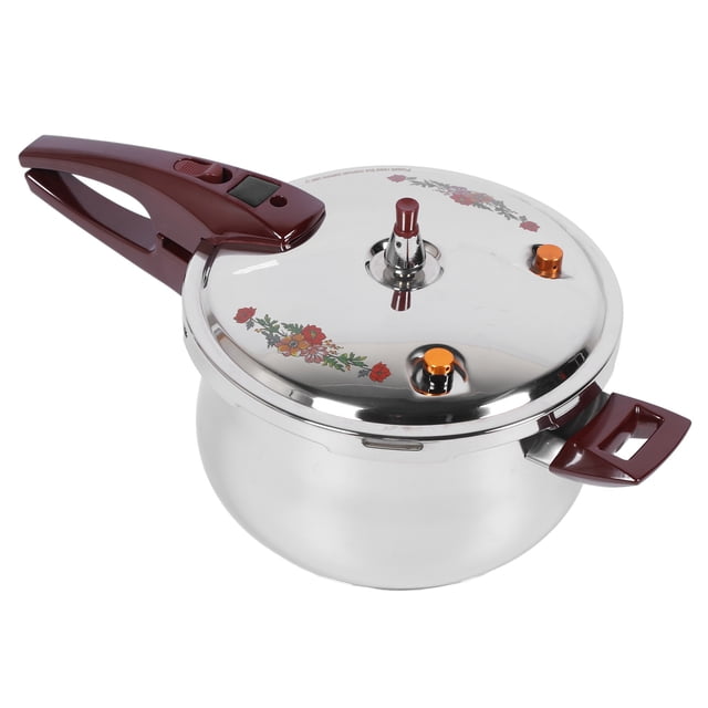 Pressure Cooker, 80KPA Stainless Steel Multifunctional Multiple Security Guard with Ergonomic Handle with Safety Valve Fast Cooking Pot Stovetop Pressure Cooker for Home