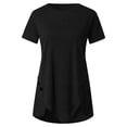 thumbnail image 5 of AherBiu T-Shirts pour Femmes Grande Taille Col Rond Coupe Ample T-Shirts Surdimensionnés T-Shirts d'Été Confortables Ourlet Uni, 5 of 5