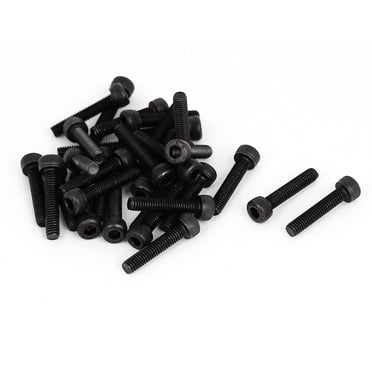 Unique Bargains M4 x 20mm 12.9 Alloy Steel Machine Bolt Hex Socket Head Cap Screws Black 30pcs