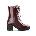 thumbnail image 3 of Unique Bargains Bottes de Combat à Plateforme à Talon Épais avec Fermeture Éclair pour Femmes, 3 of 8