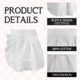 thumbnail image 3 of Aspire Waist Apron with Pockets, Kid's Kitchen White Half Apron, Ruffle Cotton Costume Maid Apron for Cooking, 3 of 7