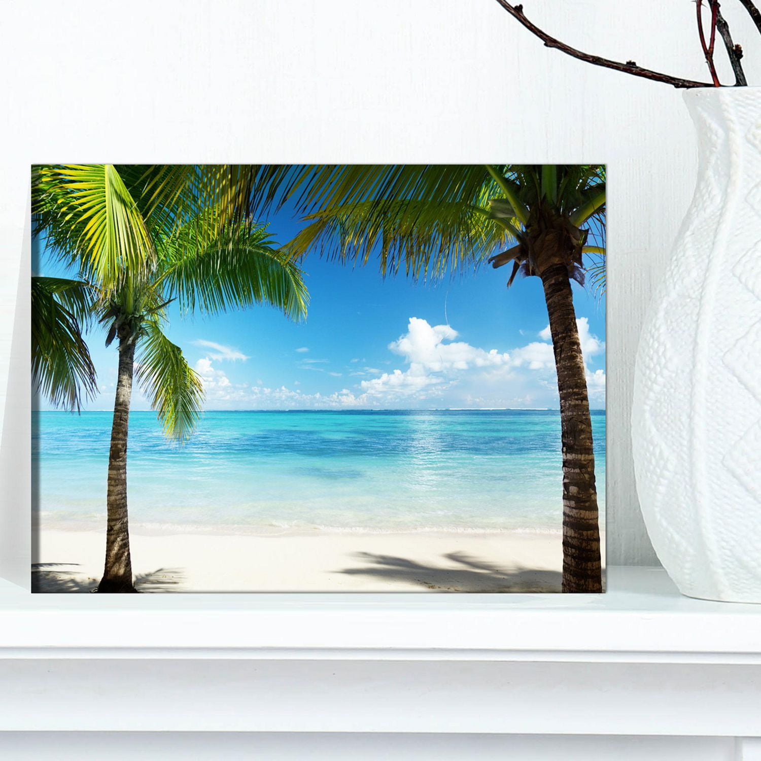 Designart Palmiers et mer Art mural sur toile