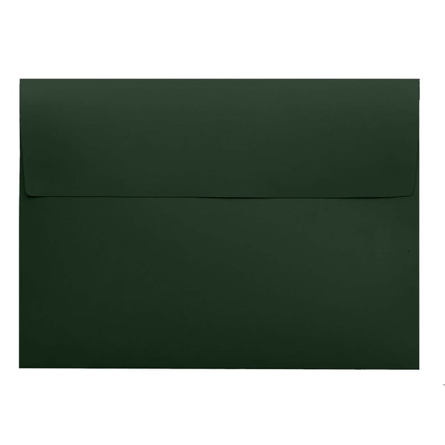 Darling Souvenir Self-Adhesive Invitation Envelopes, Straight-Flap, 5.25 x 7.25 Inches, Dark-Green, 25 Count