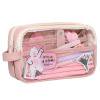 TIMIFIS Large Capacity Mesh Pencil Case, Clear Multifunction Pencil Pouch with 2 Compartment Pen Container with Zipper and Makeup Bag for Teen Student College Business Travel Office Adult