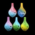 thumbnail image 3 of Yeacher 6 Holes Ceramic Ocarina Alto C Simple Starry Style Musical Instrument with Lanyard Music Score for Music Lover and Learner, 3 of 7