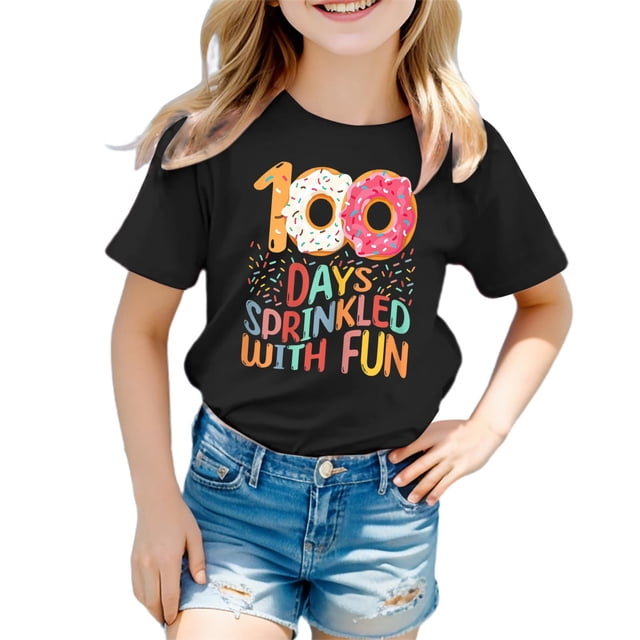 TZEWGL Tops For Toddler Graphic Print Round Neck Loose Short Sleeve Top For Newborns size 6-7T