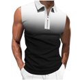 thumbnail image 1 of Plebaso Tank Tops for Men Casual Quarter Zip Collared Tee Shirts Sleeveless Gradient Color Fashion Shirts, 1 of 4
