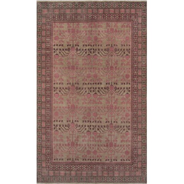 Momeni BANARBNR-5PNK3959 Tapis Rectangulaire Noué à la Main 3 Pi 9 Po x 5 Pi 9 Po - Rose
