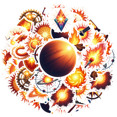thumbnail image 1 of Fiery Stickers Sun Galaxy Stickers Energy Stickers Light Fire Stickers for Notebooks Laptops Guitar, 1 of 5