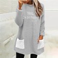 thumbnail image 2 of Penkiiy Chandails en Molleton Doublés Sherpa pour Femmes Col Rond Chandail Molletonné Chaud d'Hiver avec Poches 2024 L Gris, 2 of 6