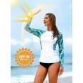 thumbnail image 4 of Women Quick Dry Athletic Floral Printed Rush Guard Sun Protection UPF 50+ Long Sleeve Shirt, 4 of 6
