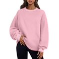thumbnail image 1 of Timegard Oversized Sweatshirt for Women Crewneck Long Sleeve Tops Fall Fashion Pullover with Pockets, 1 of 8