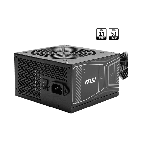 MSI MAG A850GN PCIE5 80 PLUS Or 850W Alimentation Non Modulaire, ATX 3.1 et PCIe 5.1, Câbles Plats