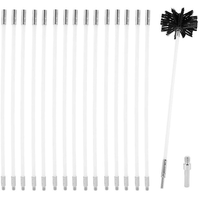 Chimney Kit Sweeping Drain Set Pipeline Flue Cleaning Tool For Duct Vent Includes Flexible