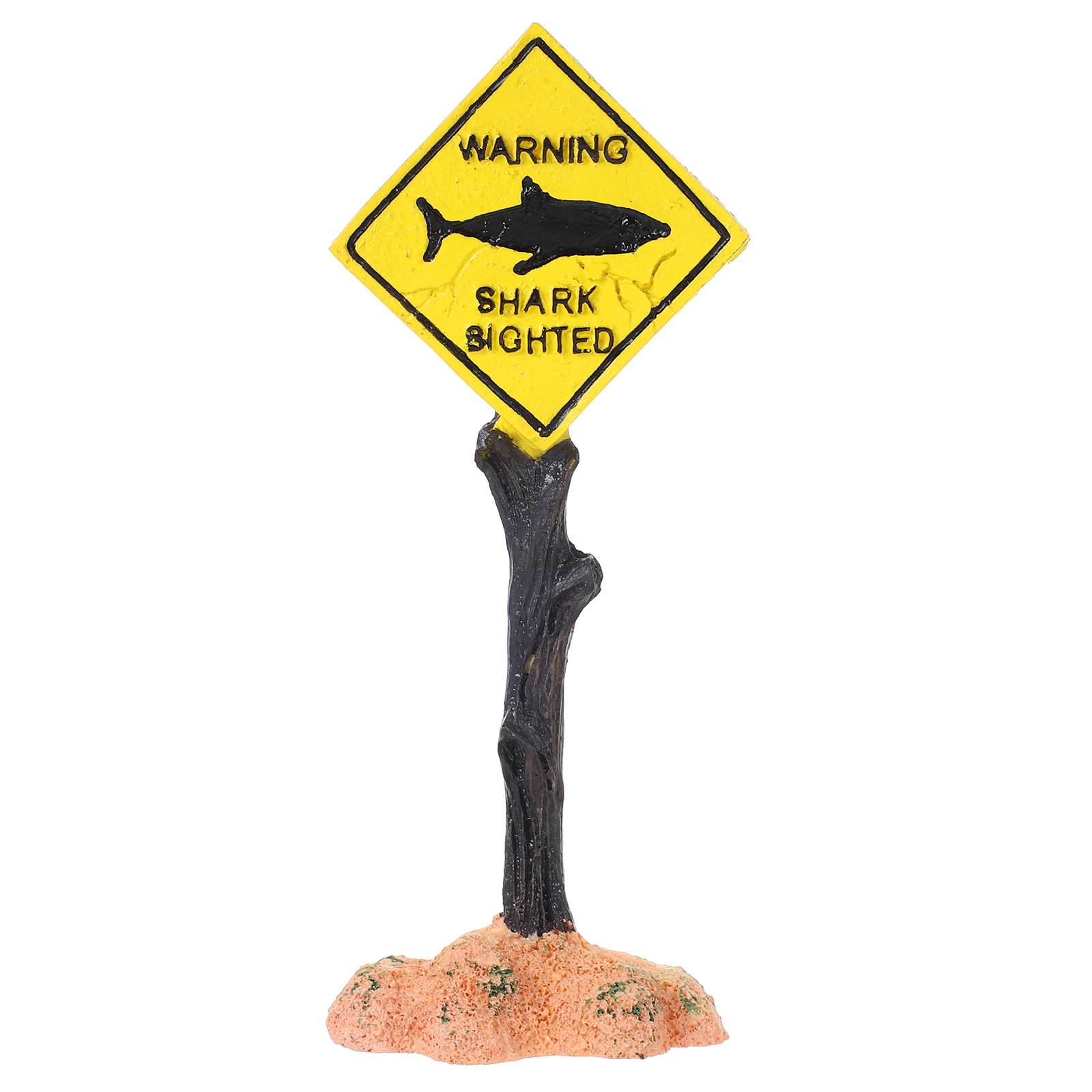 KAKOWELY aquarium decoration Fish Tank Warning Sign Aquarium Resin Ornament Fish Tank Landscape Decor Aquarium Landscape Craft Adornment Fish Tank Ornament