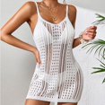 thumbnail image 2 of QIPOPIQ Robes de Plage pour Femmes Manches Courtes Sans Manches Bretelles Col en V Robe d'Été Ajourée Robe de Plage Bikini Couverture Lacée Offres 2023, 2 of 4