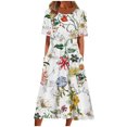 thumbnail image 2 of Robe Mode Femme Décontractée Aguichant Col Rond Imprimée Été Manches Courtes Poches Robe Robes d'Église pour Femmes 2023 Élégante en Liquidation, 2 of 5