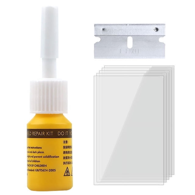 Kit de Réparation pour Verre Anti-Fissures Kit de Réparation de Pare-Brise Kit de Réparation de Fissures de Pare-Brise pour Copeaux et Fissures Réparer pour Copeaux Fissures Cack en Forme d'Étoile 3 ml