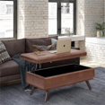 thumbnail image 3 of Owen Pouf de Rangement de Table de 42 Po en Similicuir Brun Selle Vieilli, 3 of 9