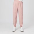 thumbnail image 2 of Yuyuzo Girls Cargo Pants Drawstring Elastic Waist Joggers Kids Wide Leg Sweatpants with Pockets, 2 of 3