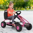 thumbnail image 4 of Gymax Kids Pedal Go Kart 4 Wheel Ride On Toys w/ Adjustable Seat Handbrake Red, 4 of 10