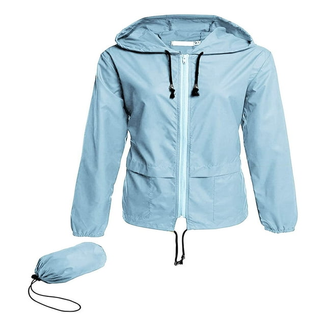 Manteaux Imperméables Légers pour Femmes, Coupe-Vent, Couleur Unie, Fermeture Éclair, Ouverture Frontale