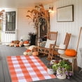 thumbnail image 1 of Dvkptbk Fall Outdoor Rug Orange Plaid Outdoor Rug Hand-Woven Check Rug Layered Doormats for Front Door/Front Porch/Farmhouses/Entryway/Patio, 1 of 7