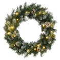 thumbnail image 1 of vidaXL Couronne de Noël avec Lumières LED Vert 60 cm PVC, 1 of 4