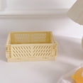 thumbnail image 1 of Meitianfacai Mini Foldable Plastic Storage Basket For Organizing Crates With Handles For Desks And Bedrooms, 1 of 2