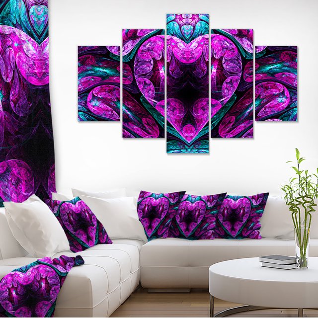 Cœur Mystique Froid Violet - Impression d'Art Floral sur Toile