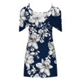 thumbnail image 4 of CHUANK Robes d'Été en Solde Femmes Décontractées Amples Formelles Imprimé Floral Robe de Plage Épaules Dénudées, 4 of 5