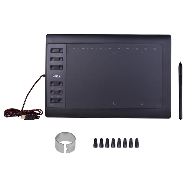 Cacagoo 10x6 Inch Graphics Tablet 5080LPI Battery-Free Stylus 8192 Levels Pressure