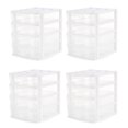 thumbnail image 1 of Gracious Living 4 Drawer Desktop Storage w/ Organizer Lid, White (4 Pack), 1 of 11