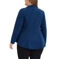 thumbnail image 3 of Agnes Orinda Women's Plus Size Blazer Button Notch Panel Ruffle Peplum Blazers 5X Roral Blue, 3 of 7