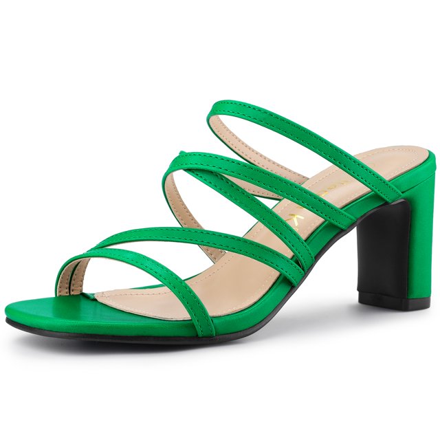 BLISSFUL STEP Sandales à Talon Bloc à Brides Croisées pour Femmes