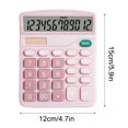 thumbnail image 4 of Calculator 12 Digit Desktop, Xinsrenus Dual-Power Basic Calculator with Large LCD Display, Solar Battery Powered Extra-Large Screen for Office Home School, Pink, 4 of 5