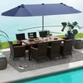 thumbnail image 3 of Costway 11 PCS Patio Dining Set with 15ft Double-Sided Patio Umbrella (Base Included) Navy, 3 of 10