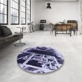 thumbnail image 4 of Ahgly Company Tapis d'Intérieur Lavable en Machine Carré Bleu Transitionnel, 6 Pieds Carré, 4 of 7