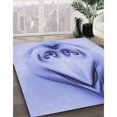 thumbnail image 3 of Ahgly Company Tapis d'Intérieur Lavable en Machine Carré Transitionnel Bleu Ardoise Clair, 5 Pieds Carré, 3 of 7