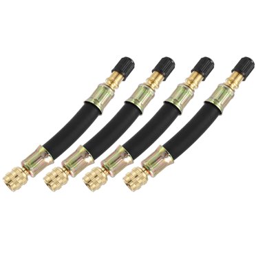 Unique Bargains 4pcs Pneu Rallonge de Soupape Adaptateur Outil Flexible Double Valve Tige Rallonge Tuyaux 10cm / 3.9' pour Voiture Camion Vélo RV