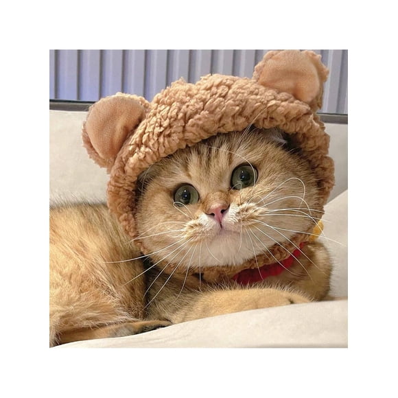 1pc Pet Dress-Up Accessory Manufacturer Teddy Bear Hat, Cute Bear Headwear, Cat Head Cover, Pet Supplies